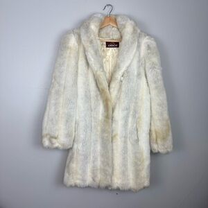Jordache Faux Fur Coat Vtg 1980’s Women made in USA Retro Boho Hippie